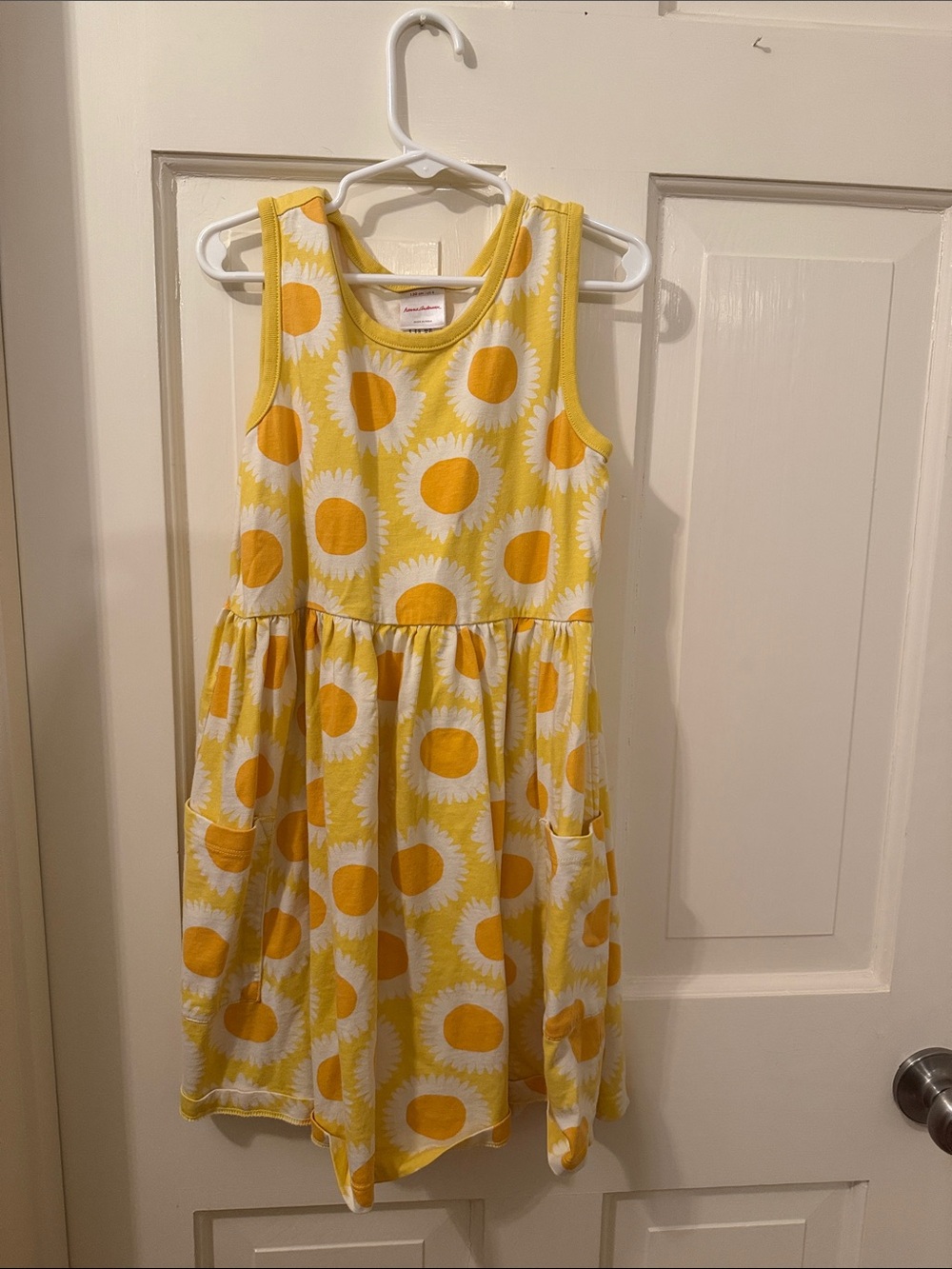 Girls Yellow Sunflower Pocket Dress